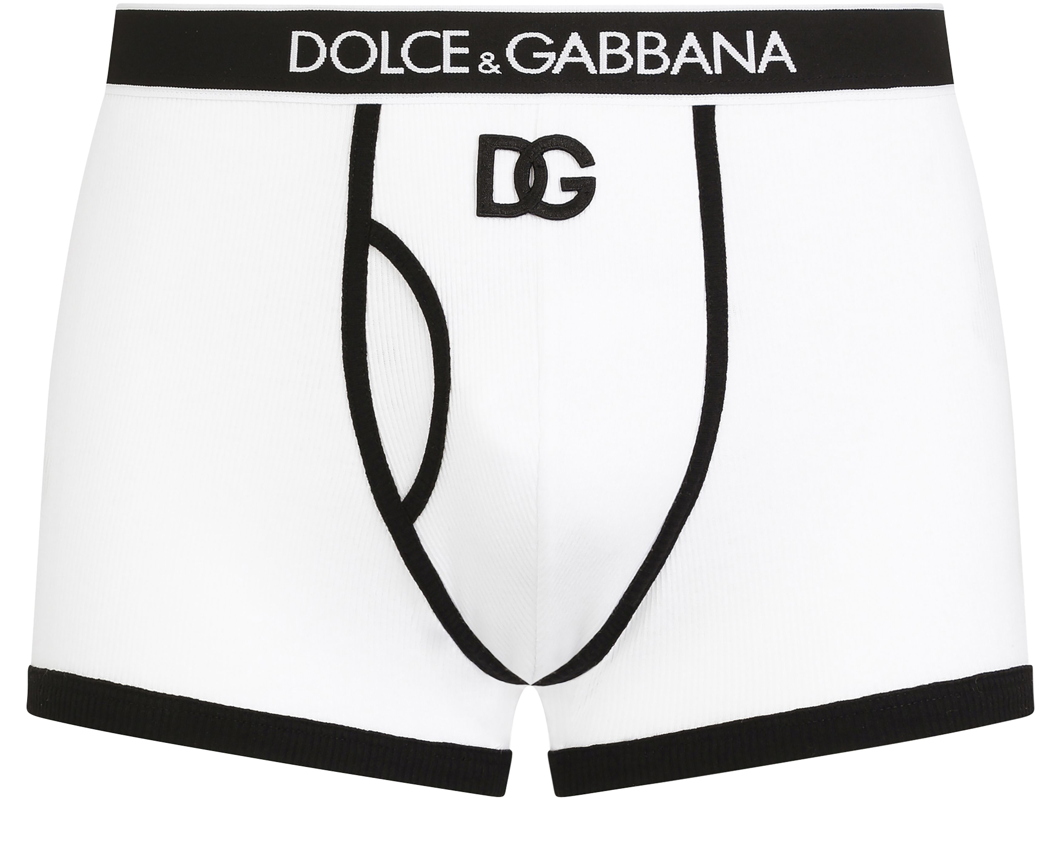 Dolce & Gabbana Fine-rib cotton boxers with DG logo