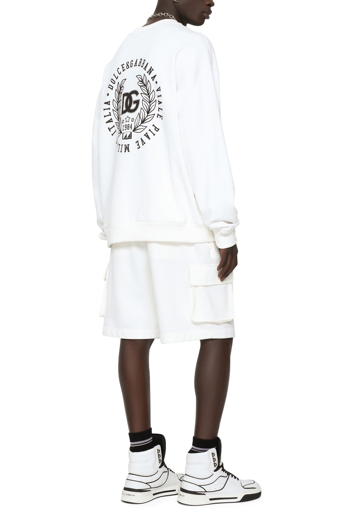 Dolce & Gabbana Cotton jersey sweatshirt with DG patch