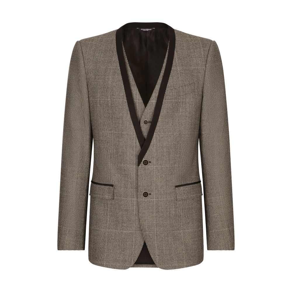 Dolce & Gabbana Martini plaid glen wool fit suit