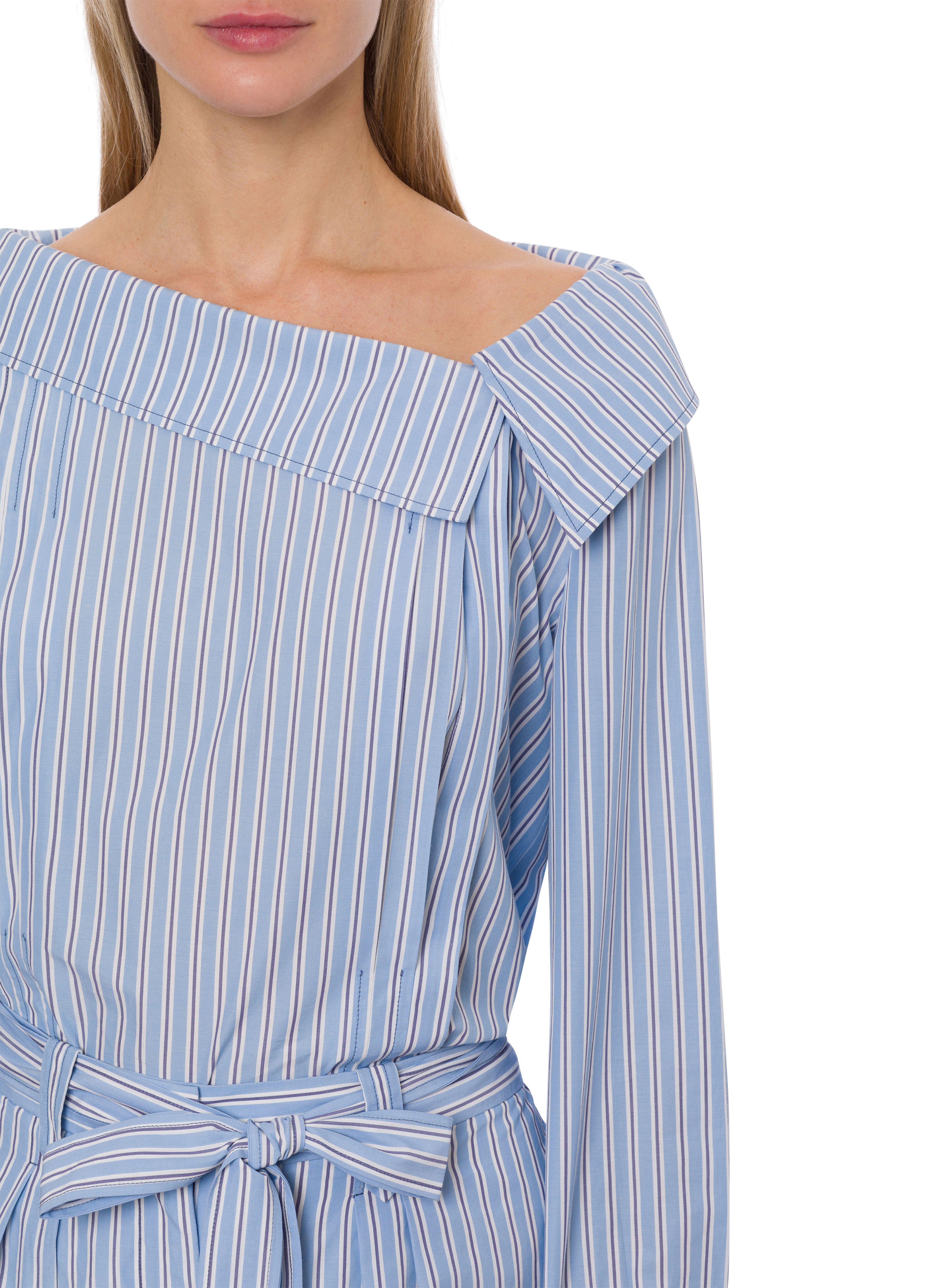 Alberta Ferretti Jumpsuit in striped poplin with sash