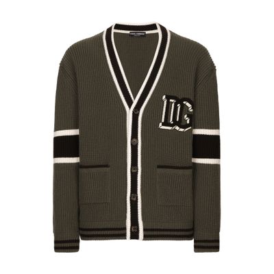 Dolce & Gabbana Wool fisherman's cardigan with patch