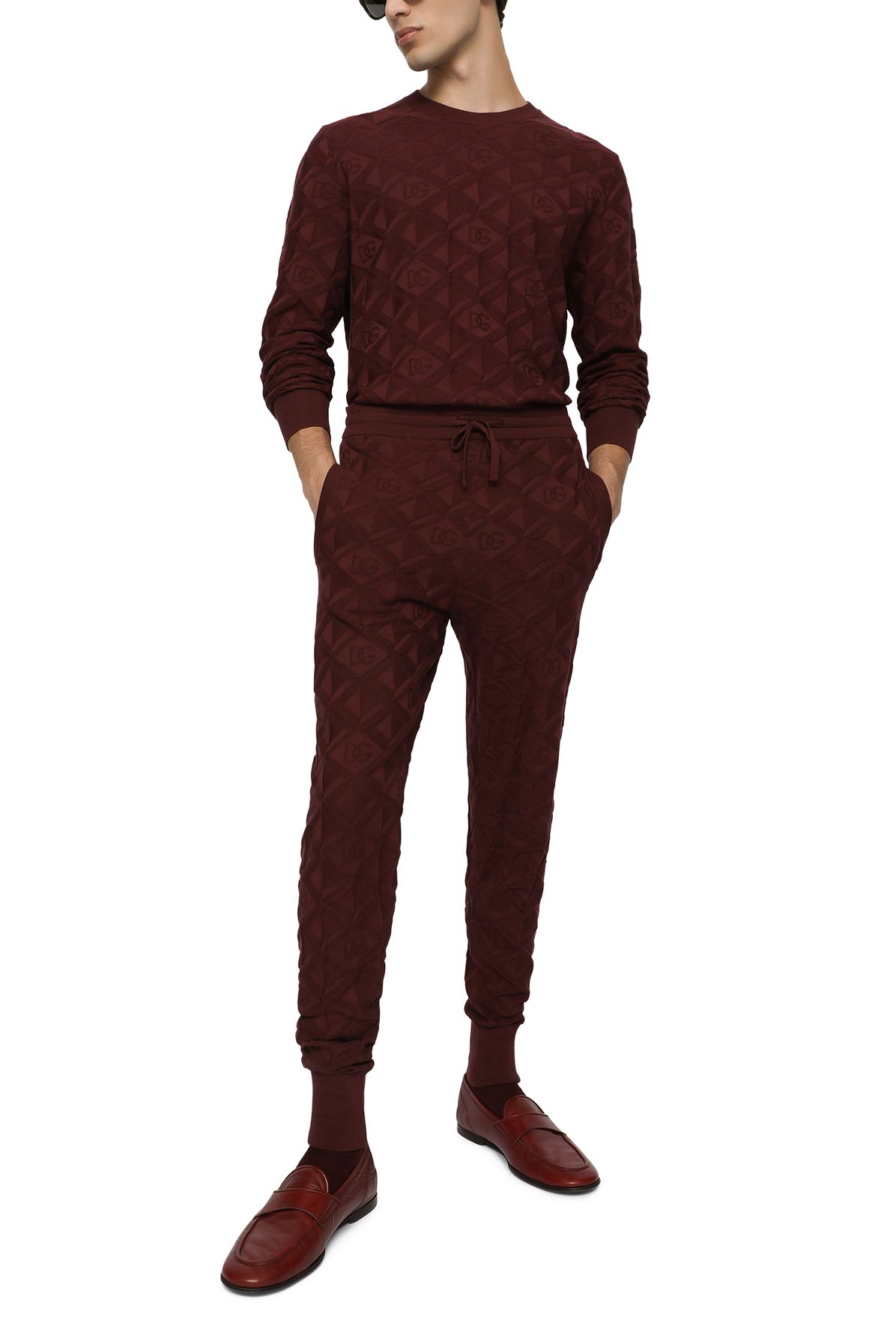 Dolce & Gabbana 3D silk jacquard jogging pants