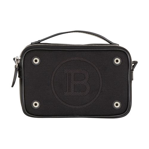 Balmain Mini Reporter Bag In Canvas And Leather