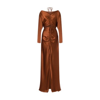 Alberta Ferretti Dress in satin with train and drawstring