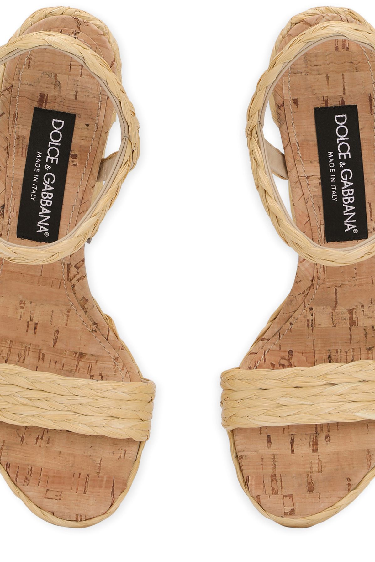 Dolce & Gabbana Woven raffia platform sandals