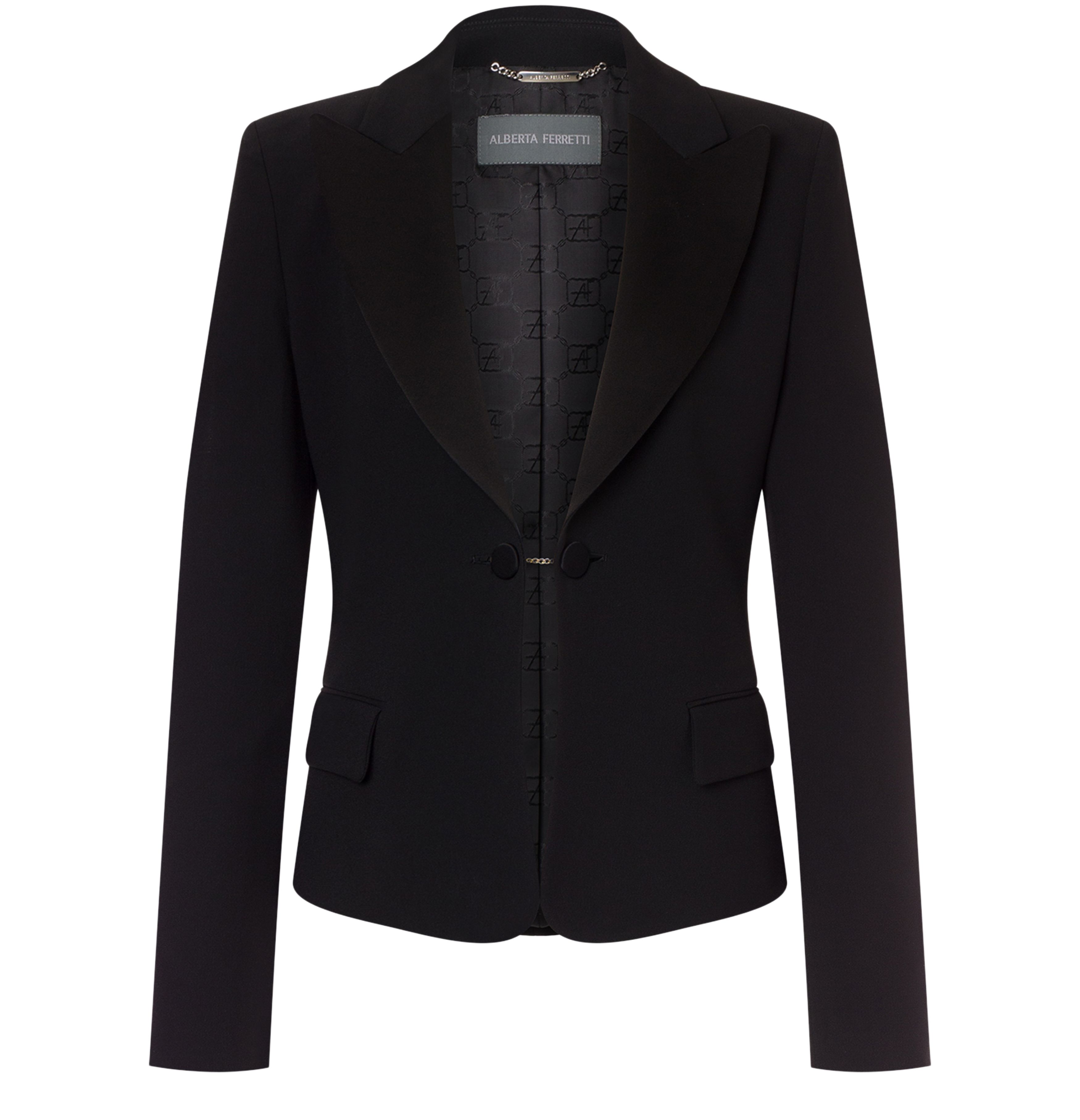 Alberta Ferretti Enver satin tuxedo jacket