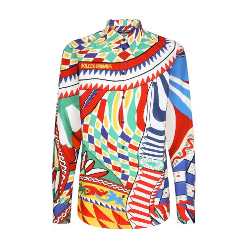 Dolce & Gabbana Martini Popeline Shirt in Carretto Print