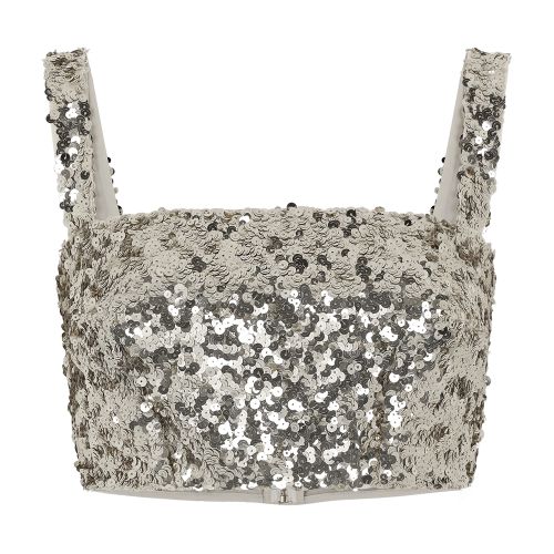 Dolce & Gabbana Sequined crop top with straps