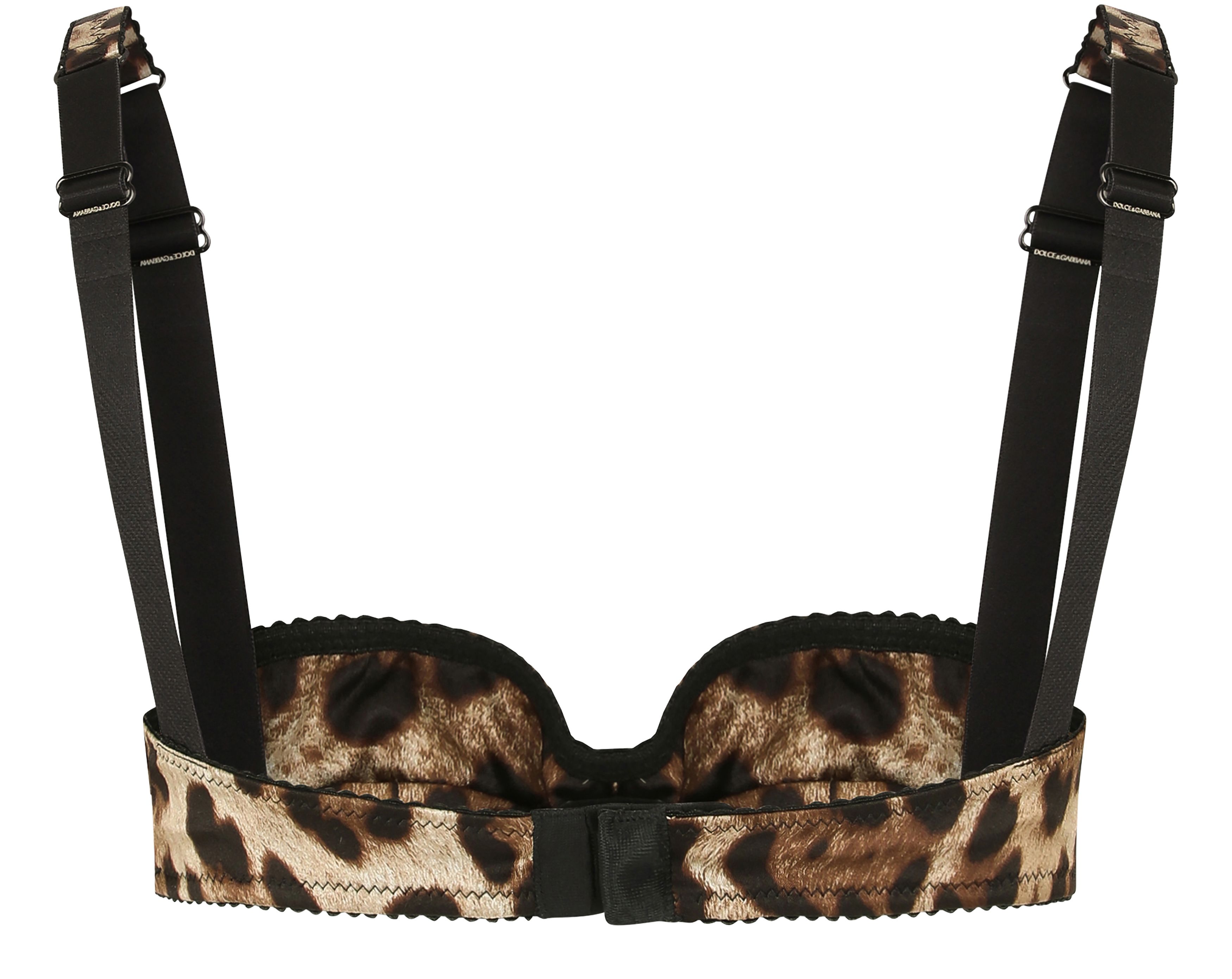 Dolce & Gabbana Leopard-print satin balconette bra