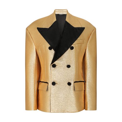 Dolce & Gabbana Coated Crespo jacket with velvet lapels