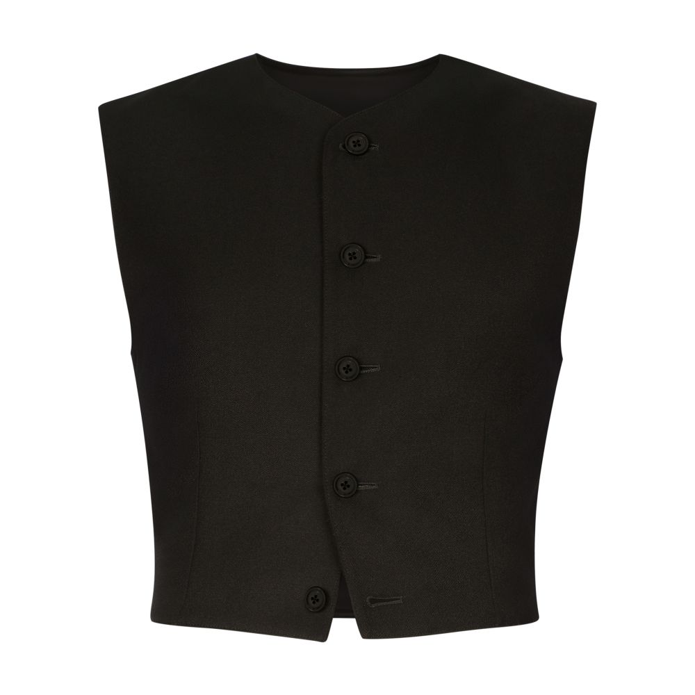 Dolce & Gabbana Wool Gabardine And Jersey Vest