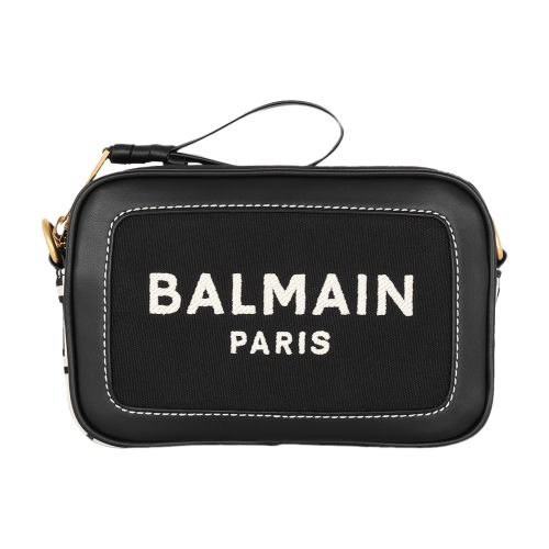 Balmain B-Army canvas and leather clutch bag