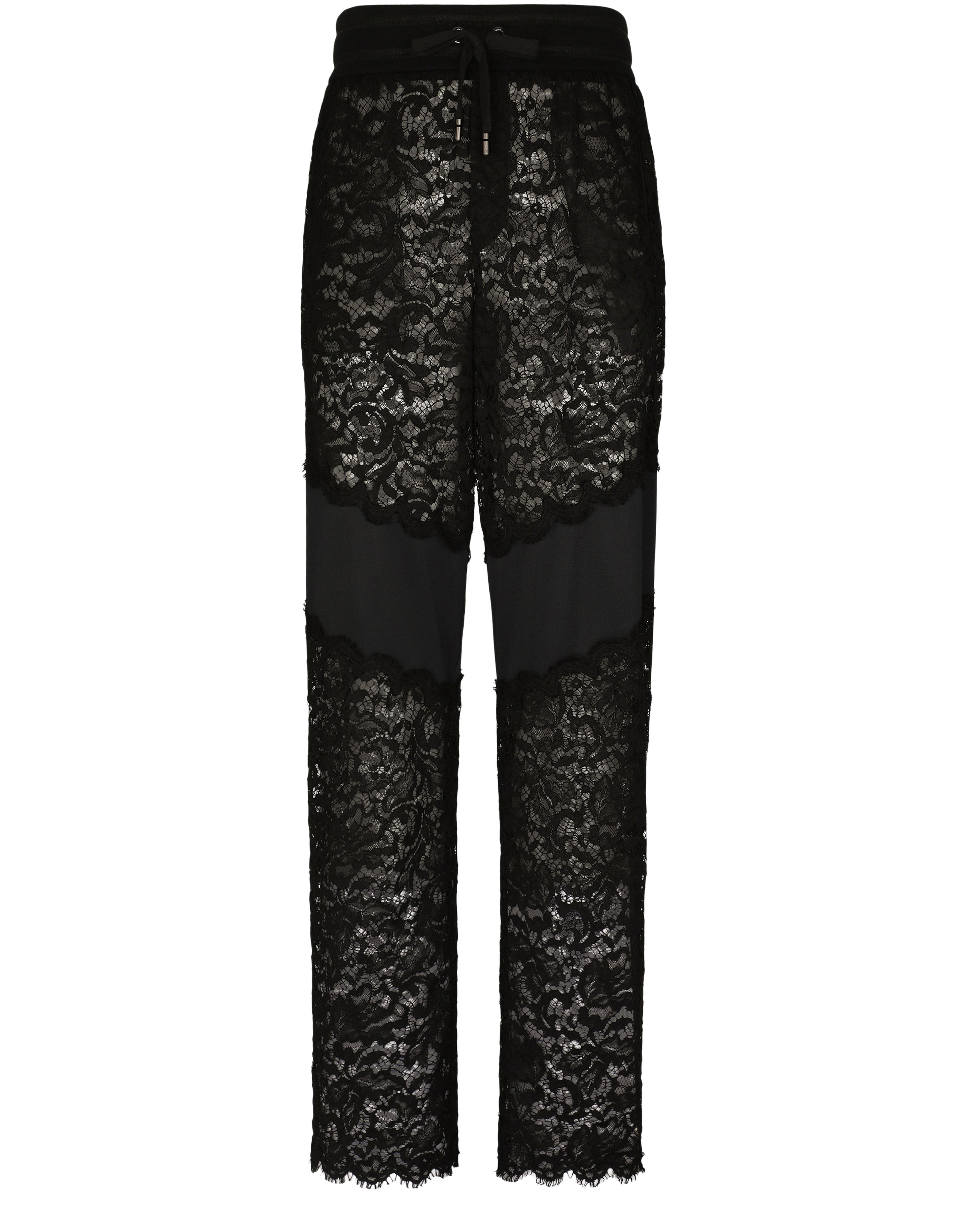 Dolce & Gabbana Cordonetto lace and jersey jogging pants