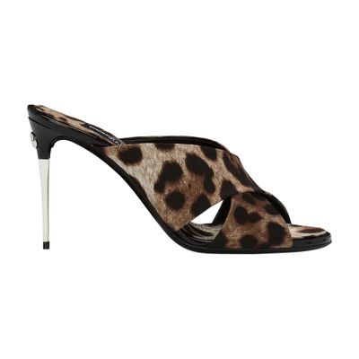 Dolce & Gabbana Leopard printed satin mules