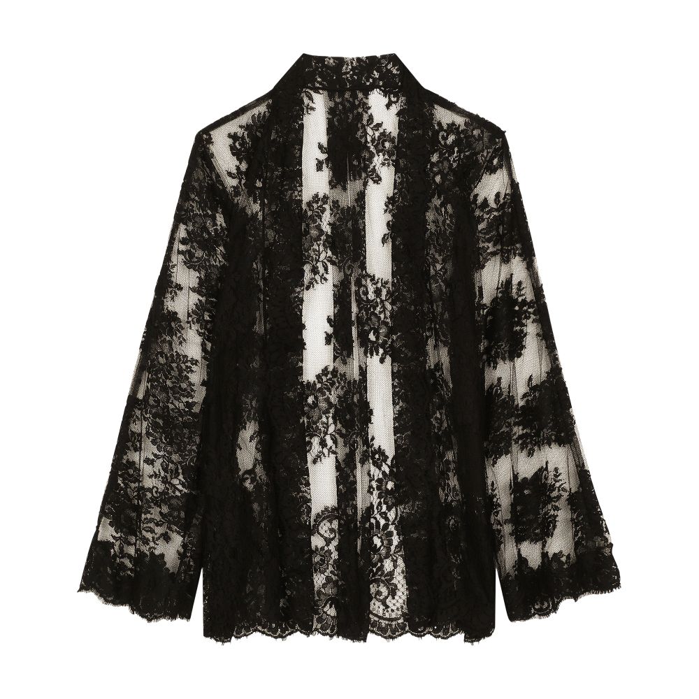 Dolce & Gabbana Floral Chantilly lace kimono shirt