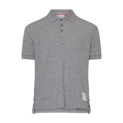 Thom Browne Short sleeve polo in Virgin wool