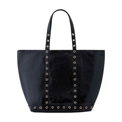  Crinkled leather L cabas tote bag