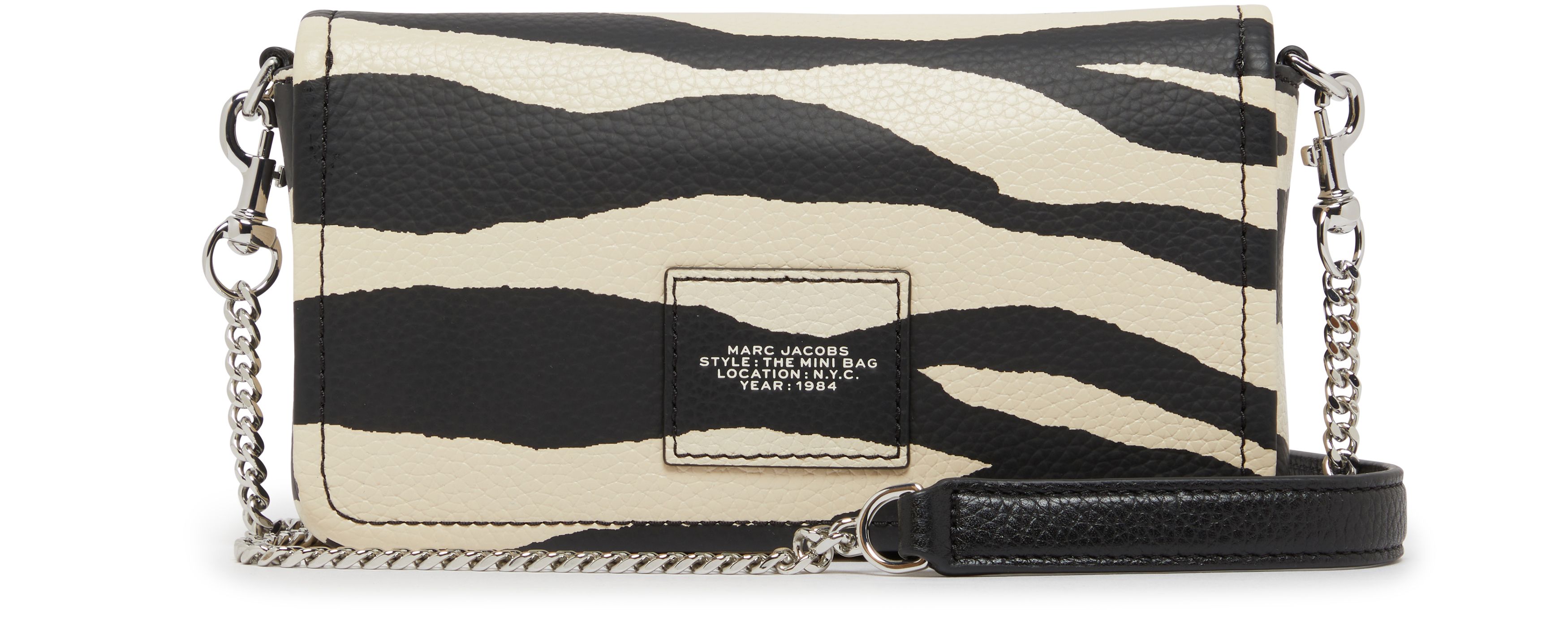 Marc Jacobs The Mini Bag leather zebra print clutch bag