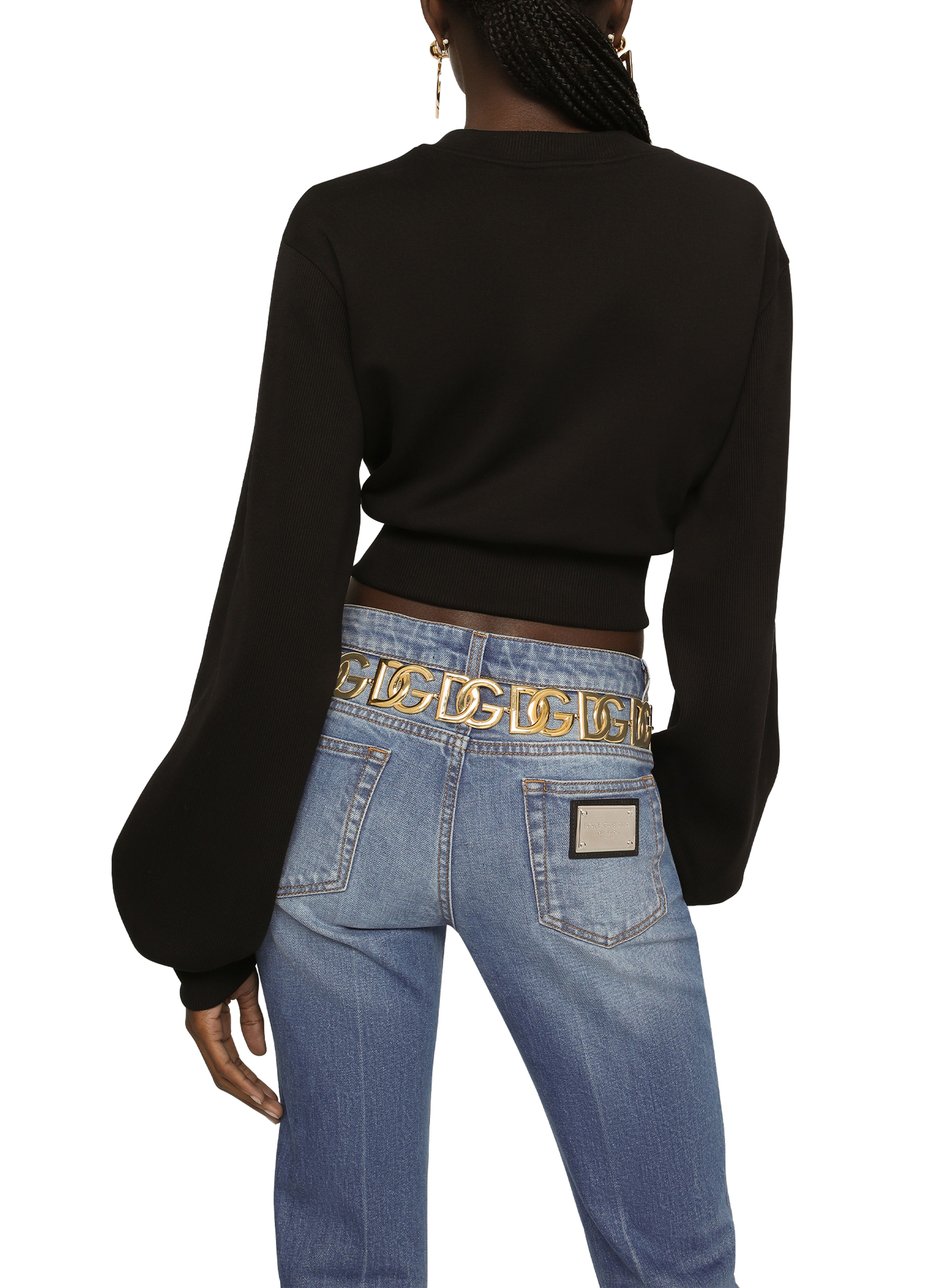 Dolce & Gabbana Cropped sweatshirt with embroidery