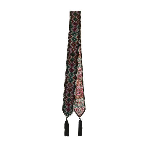  Ranée wool and cashmere belt with tassels and Slavic pattern