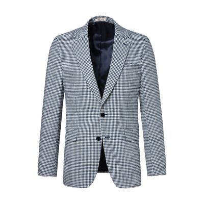  Wool, cotton and linen blend gingham jacket