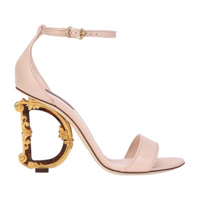 Dolce & Gabbana Nappa leather sandals with baroque D & G heel