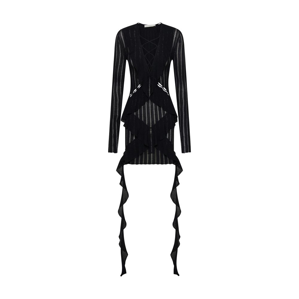 Dion Lee Snakeskin Ruffle mini dress.