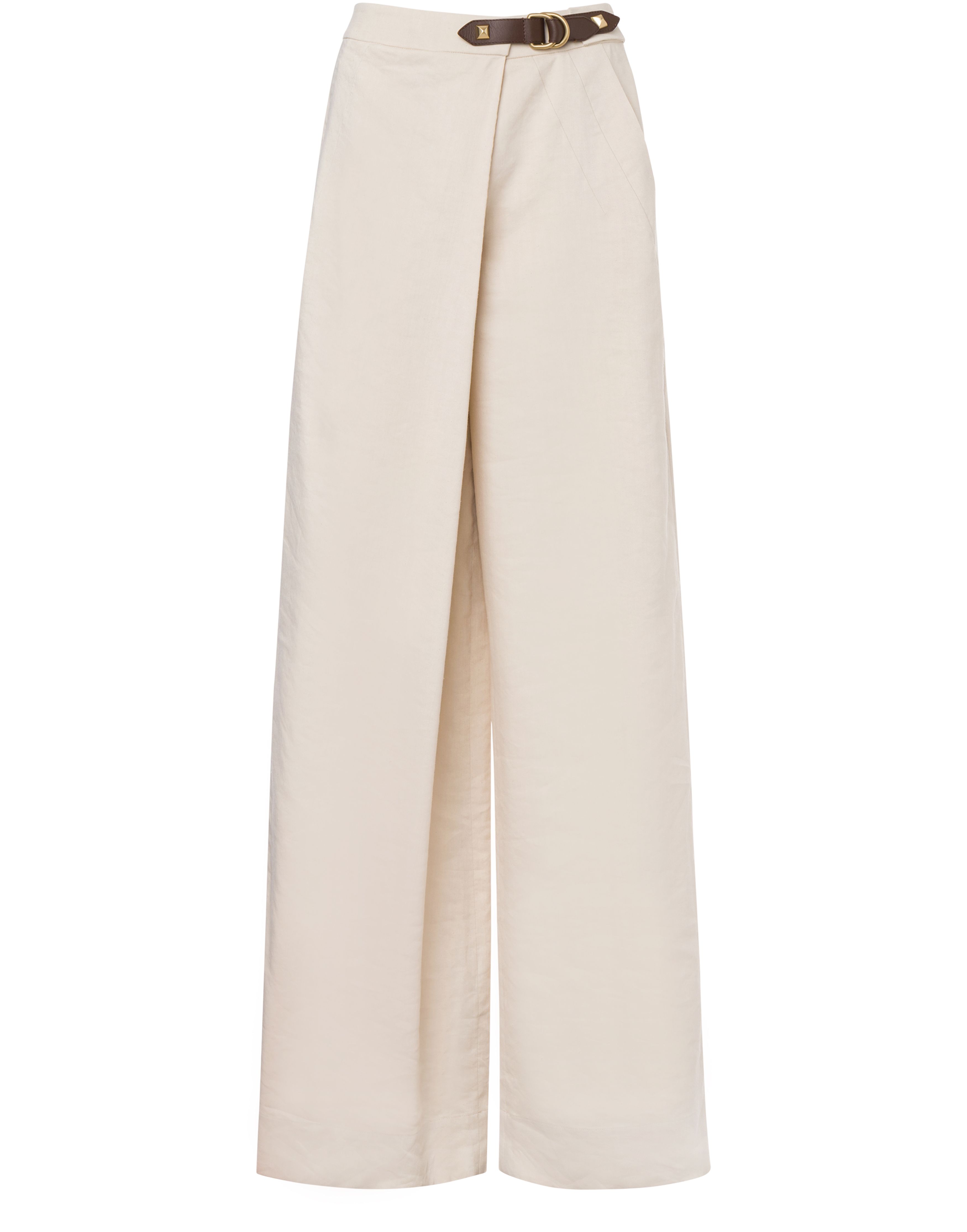 Alberta Ferretti Palazzo trousers in viscose twill and stretch linen