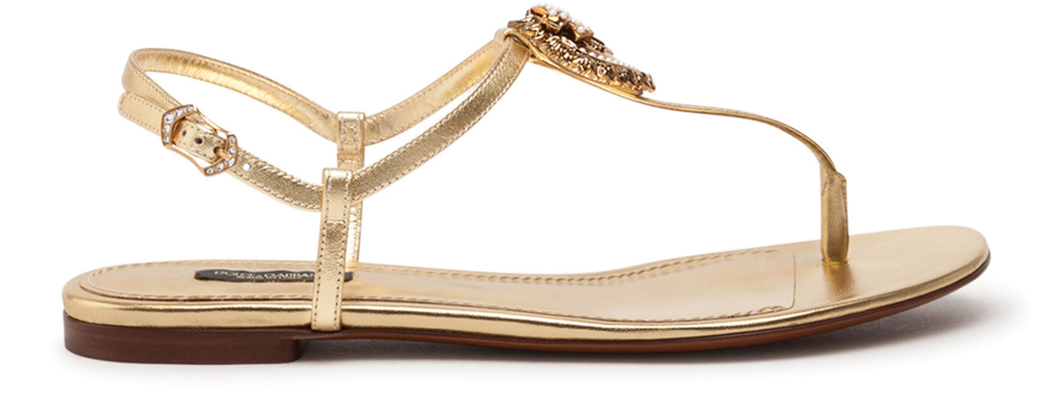 Dolce & Gabbana Nappa leather Devotion thong sandals