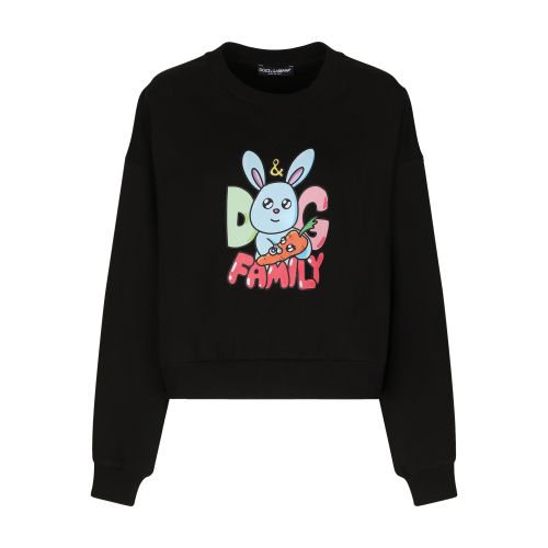 Dolce & Gabbana Cropped sweatshirt with Gianpiero D'Alessandro print