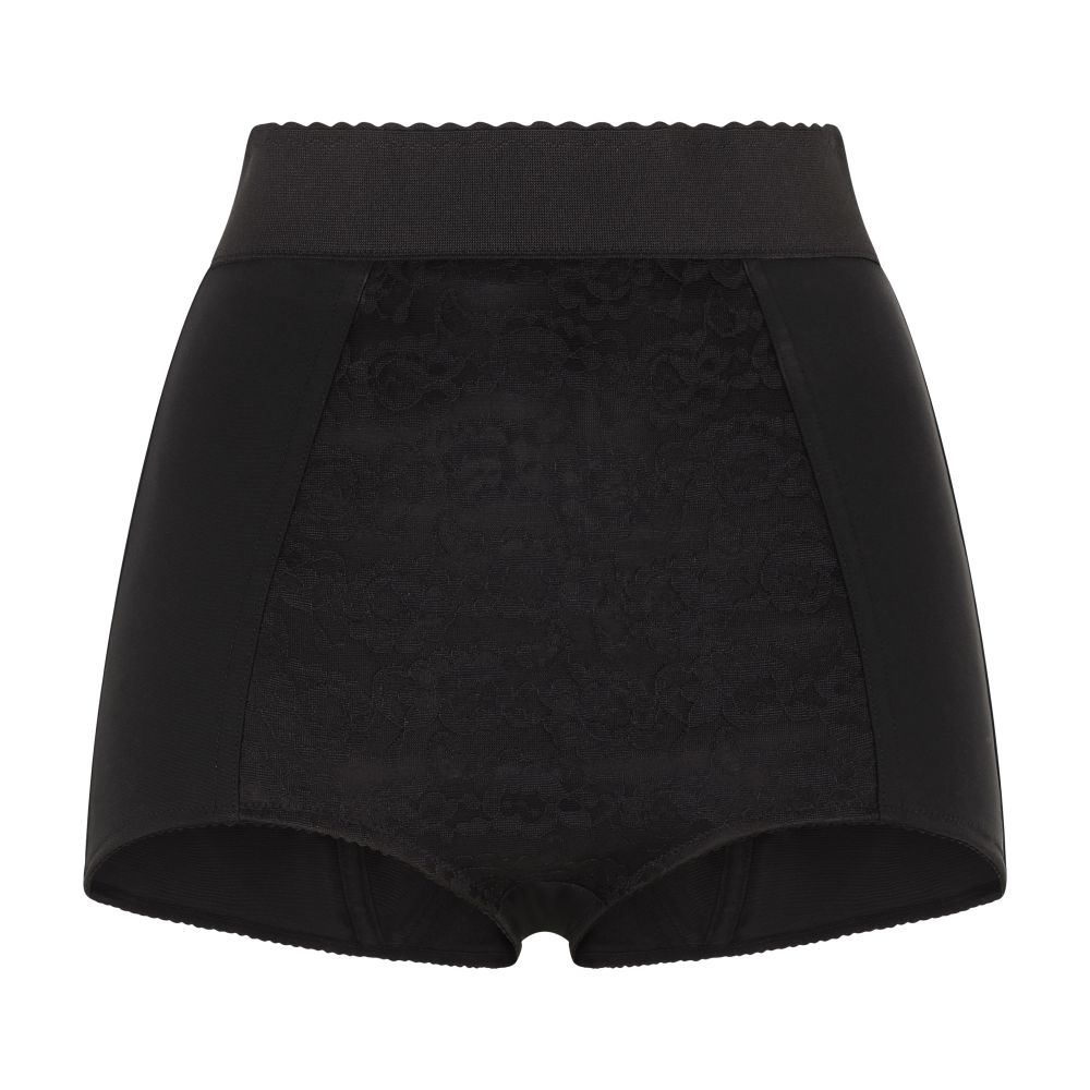 Dolce & Gabbana High-waisted shaper panties in jacquard and satin