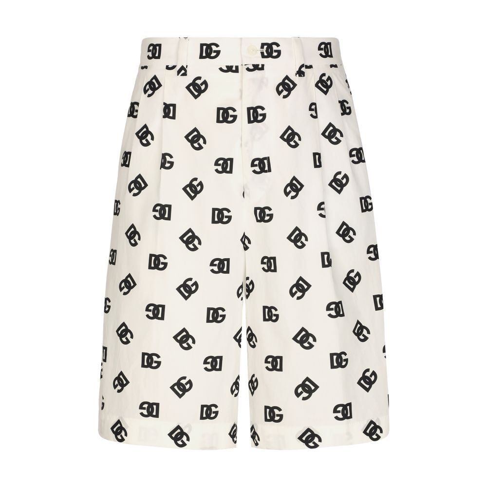 Dolce & Gabbana Cotton poplin shorts with DG Monogram print