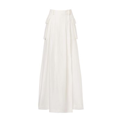 Alberta Ferretti Long skirt in linen silk with pockets