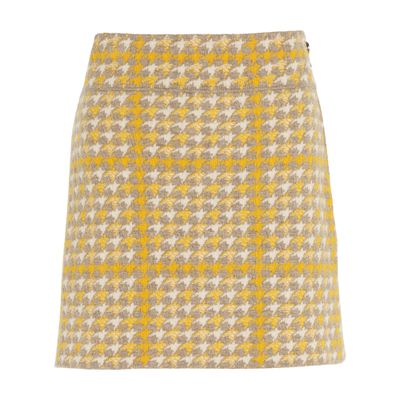 Barrie Cashmere and wool skirt with houndstooth pattern