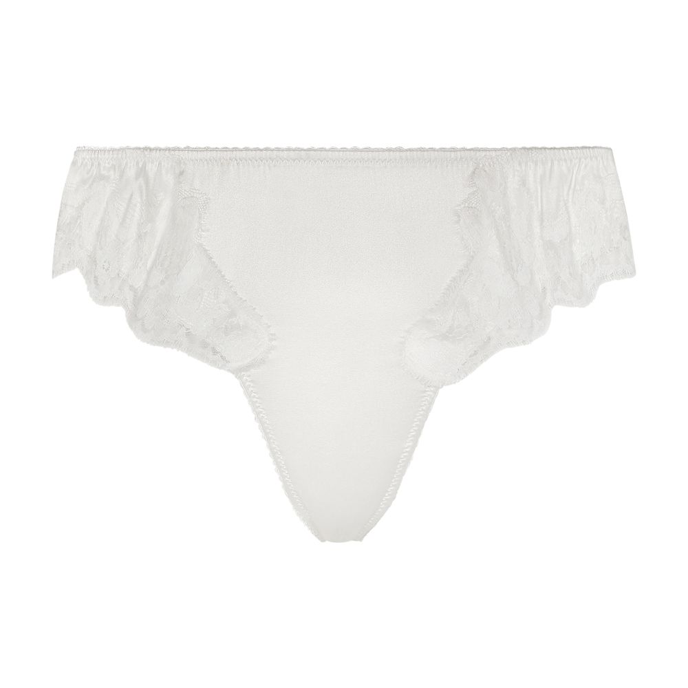 Dolce & Gabbana Satin thong with lace detailing