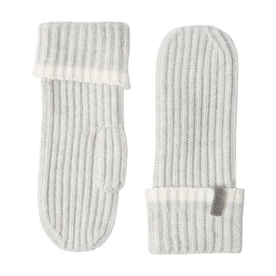 Brunello Cucinelli Knit mittens with monili