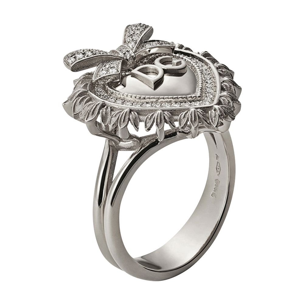 Dolce & Gabbana Devotion ring in white gold with diamonds