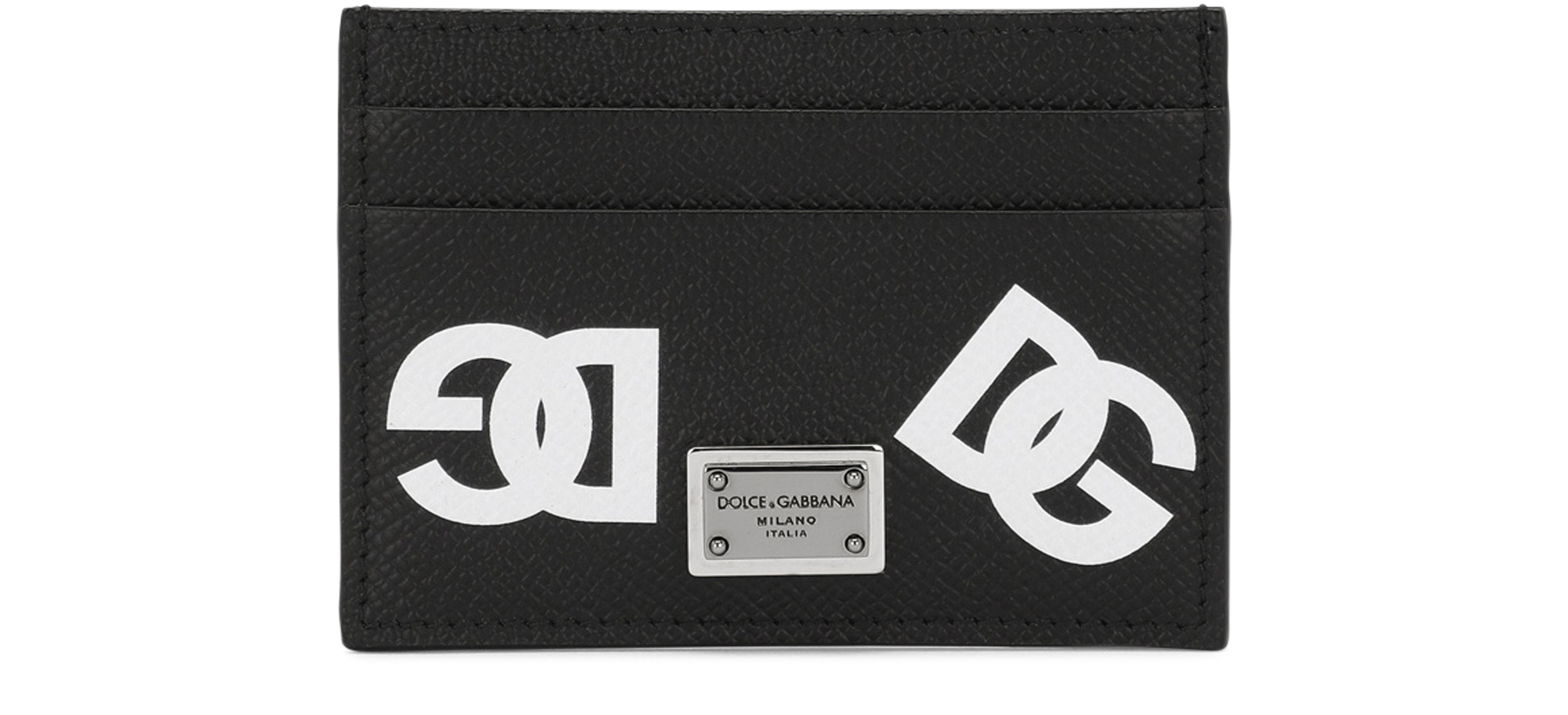 Dolce & Gabbana Calfskin card holder with all-over DG print