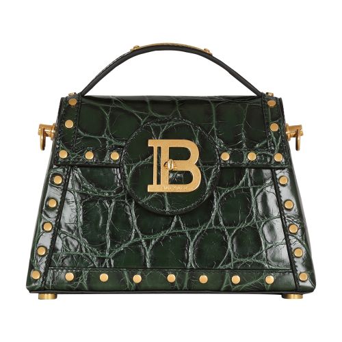 Balmain B-Buzz Dynasty bag in crocodile embossed leather