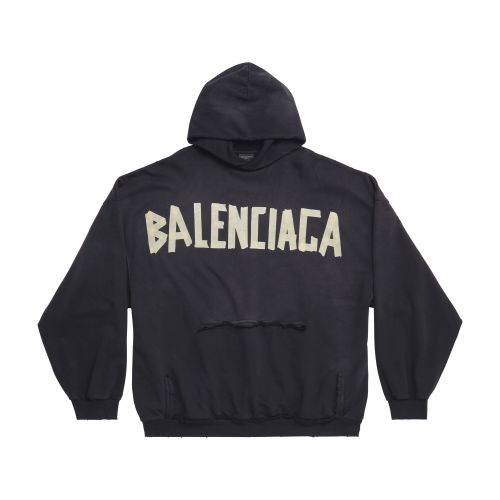 Balenciaga Hoodie Ripped Pocket Tape Type Oversize