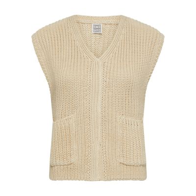 Toteme Sleeveless V-neck linen sweater