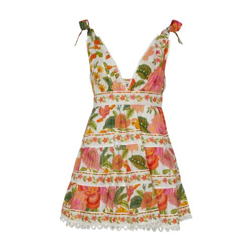 Farm Rio Macaw Bloom mini dress