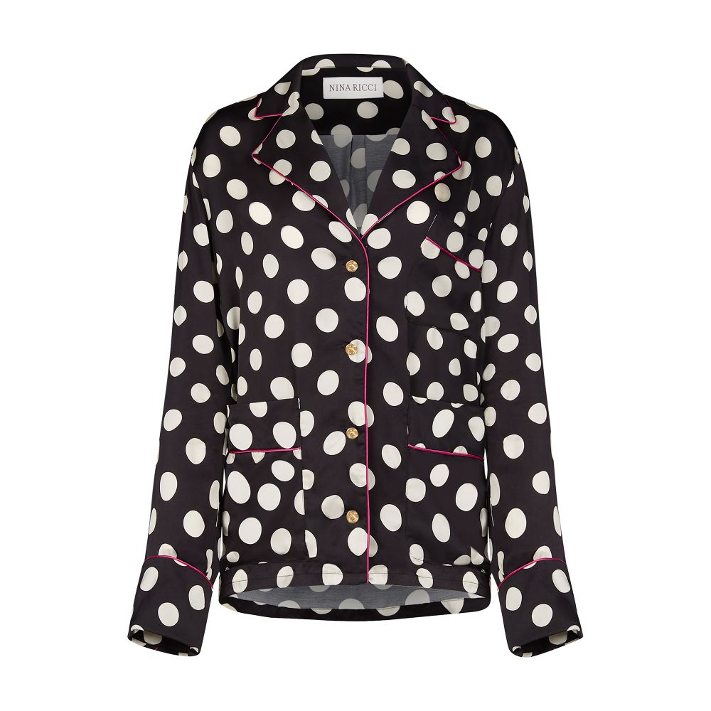 Nina Ricci Satin polka-dot pyjama shirt