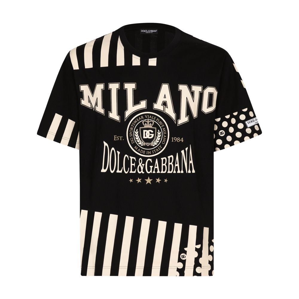 Dolce & Gabbana Printed cotton T-shirt with logo