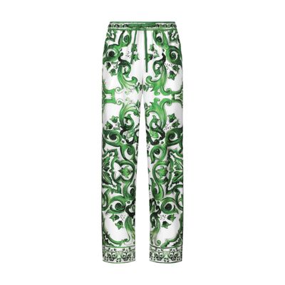 Dolce & Gabbana Majolica silk twill jogging pants