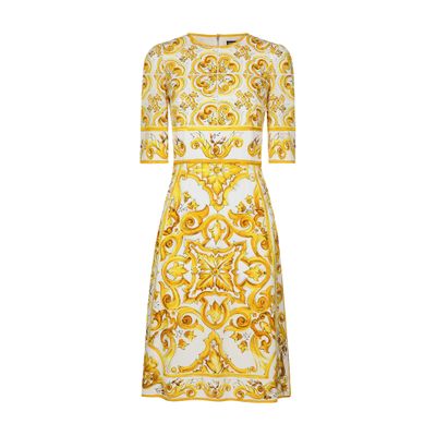 Dolce & Gabbana Majolica silk charmeuse midi dress