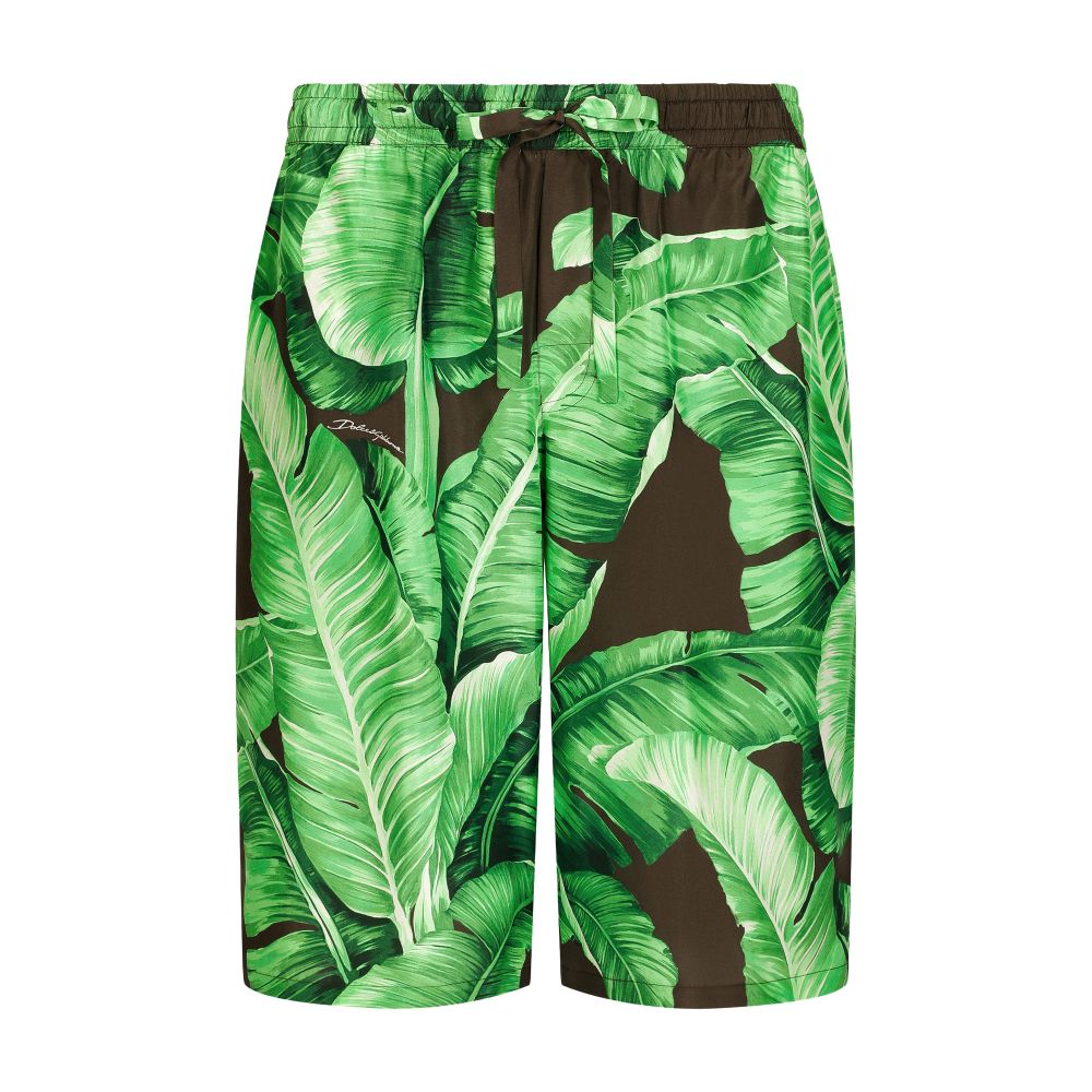 Dolce & Gabbana Banana-tree-print silk shorts