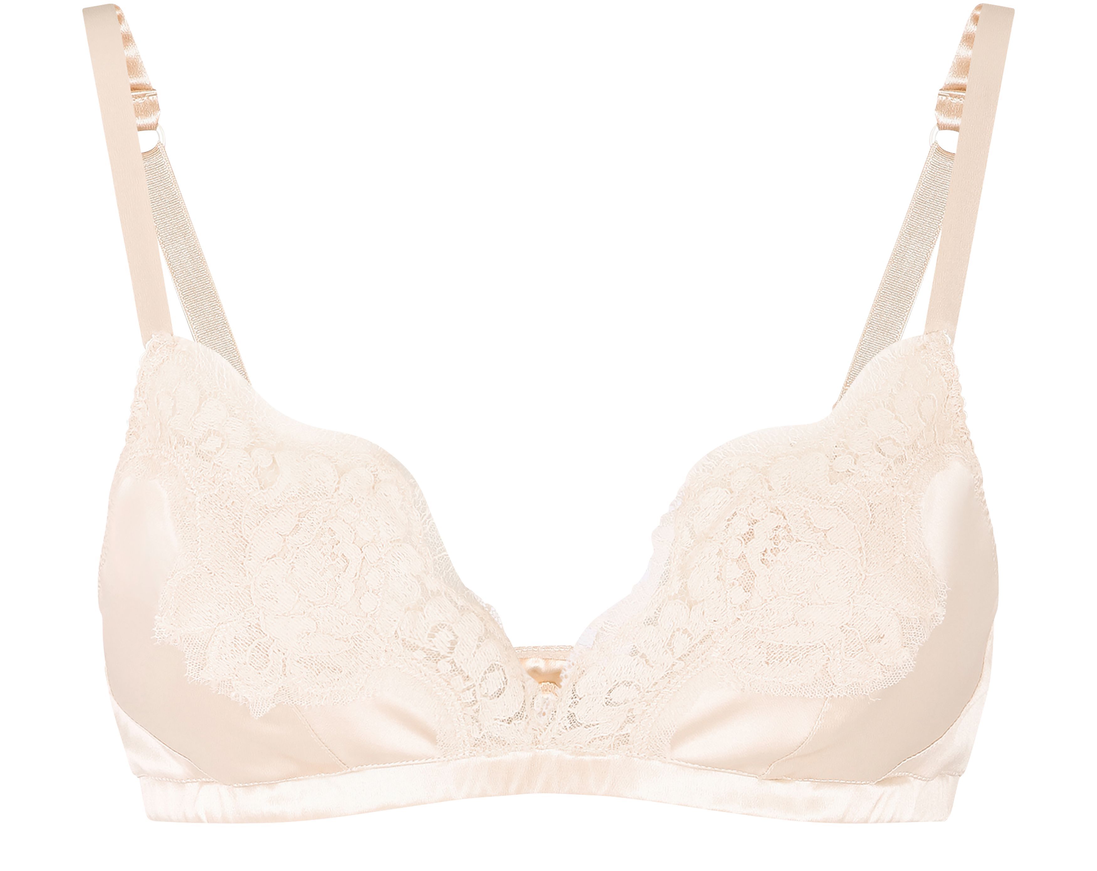 Dolce & Gabbana Soft-cup satin bra with lace detailing