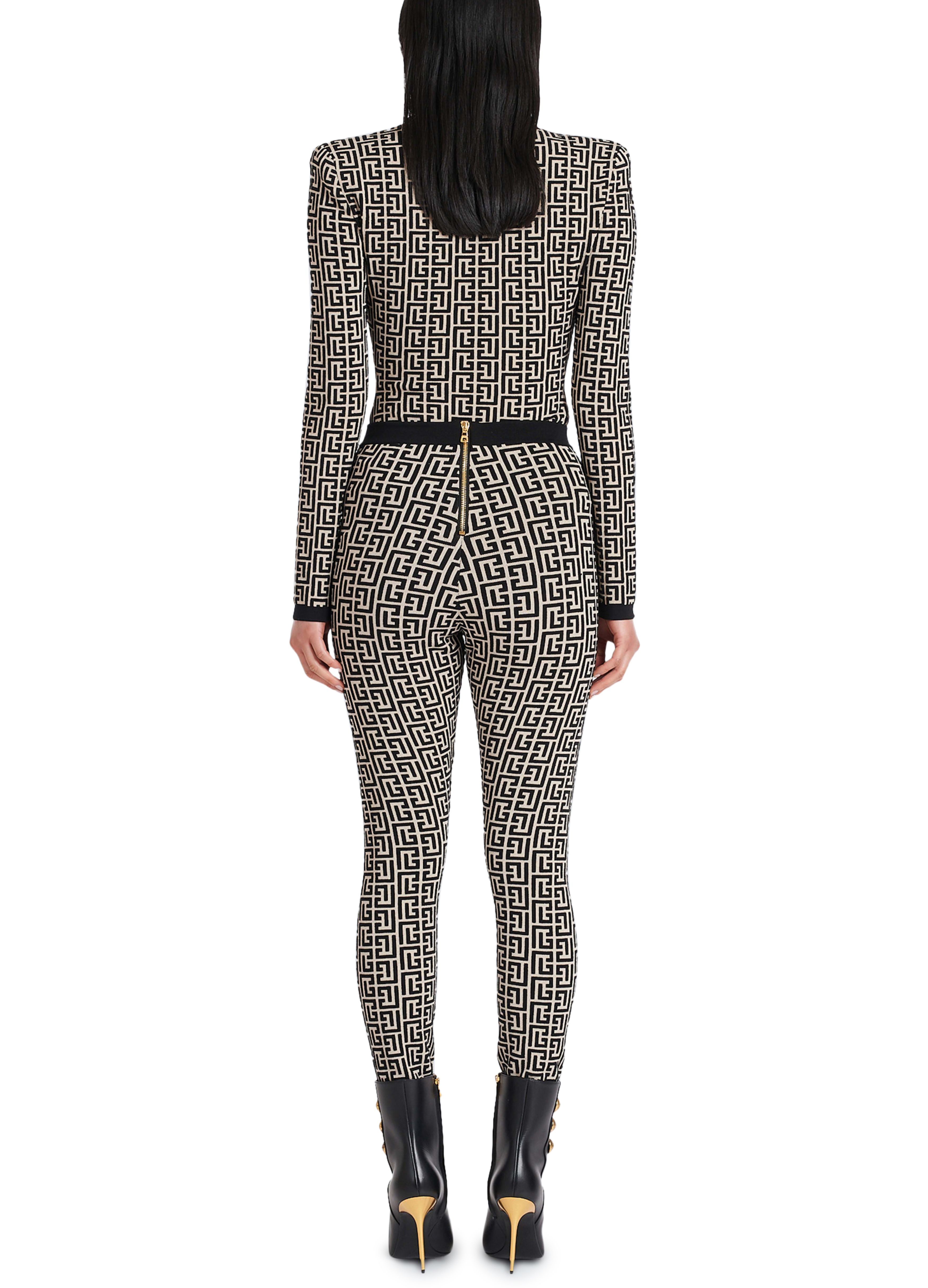 Balmain Knit leggings with monogram