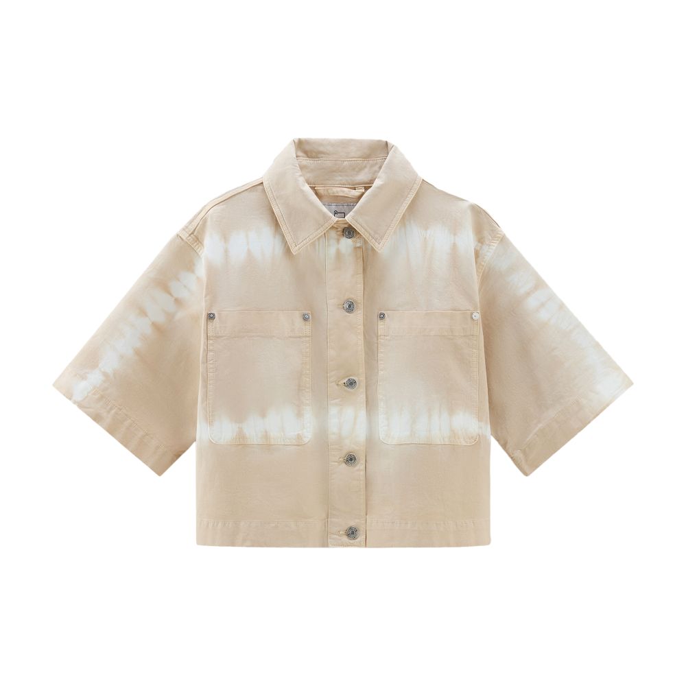 Woolrich Garment-dyed overshirt in stretch cotton twill